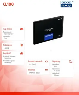 Alternative view от GOODRAM SSD CL100 G3 480GB SATA3 2,5