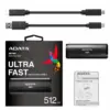 Adata външен SSD SE760 512G USB3.2-A/C черен