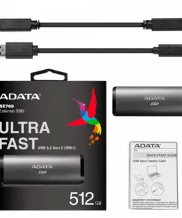 Adata външен SSD SE760 512G USB3.2-A/C Titanium