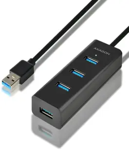 AXAGON Charging Hub HUE-S2BL 4x USB 3.2 Gen 1 1.2m кабел MicroUSB Charging