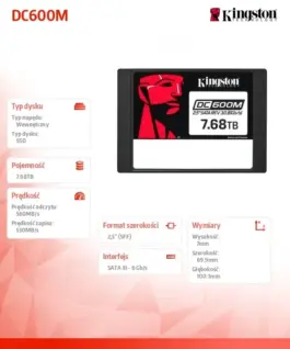 Kingston SSD drive DC600M 7680GB