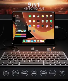 Alternative view от AXAGON HMC-KB-US USB hub 8in1 5Gbps клавиатура HDMI PD
