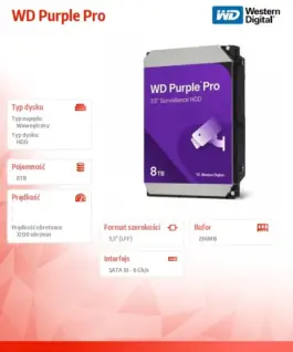Alternative view от Western Digital Hard drive WD лилав Pro 8TB 3,5 256MB SATAIII/72000rpm