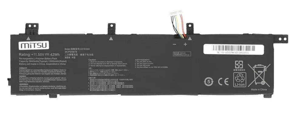 Mitsu Bettery for Asus Vivo Book 3636mAh 42Wh 11,55V - Image 2