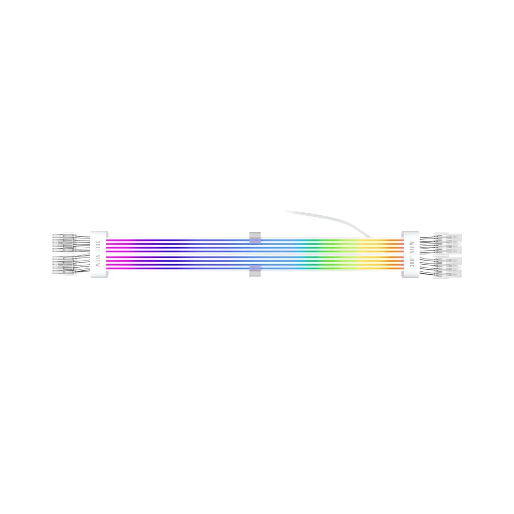 1stPlayer удължителен кабел Extension Modding Cable PCIe 6+2PIN Addressable RGB White - NC2-8P-WH - Image 2