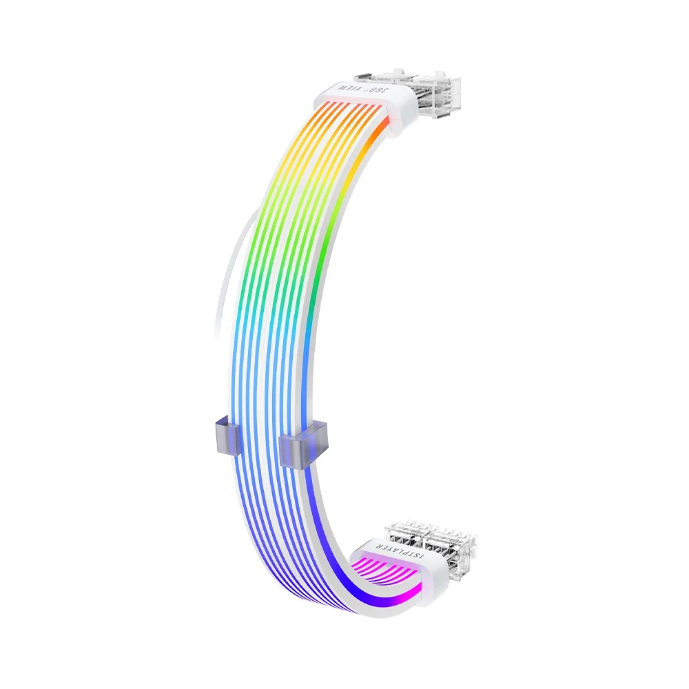 1stPlayer удължителен кабел Extension Modding Cable PCIe 6+2PIN Addressable RGB White - NC2-8P-WH - Image 3