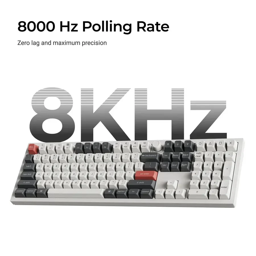 Безжична механичка клавиатура Keychron Q6 Ultra 8K Black - Silk POM Switch Banana - Image 2