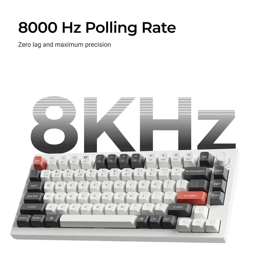 Безжична механичка клавиатура Keychron Q1 Ultra 8K Black - Silk POM Switch Banana - Image 2