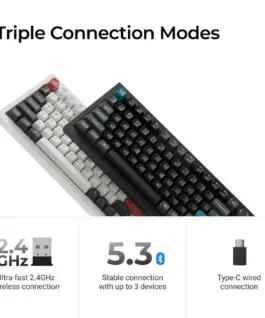 Безжична механичка клавиатура Keychron Q1 Ultra 8K Black – Silk POM Switch