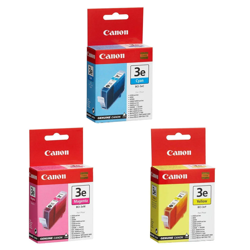 КОМПЛЕКТ 3 ГЛАВИ ЗА CANON i550/850/6100/6500/S400/S500/S600/S45000 - BJC-3000/BJC-6000 - Multi pack - BCI-3eC (BCI3eC)/B