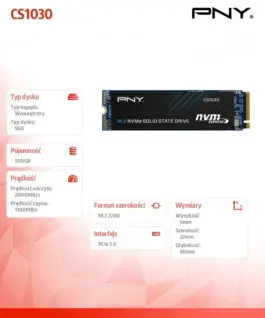 PNY SSD drive CS1030 500GB M.2 2280