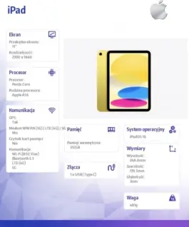 Apple IPAD WiFi + Cellular 11-inch 512GB жълт - Image 4