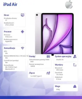 Alternative view от Apple IPAD AIR 13 WIFI 128GB PUR