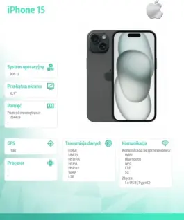Apple iPhone 15 256GB – черен
