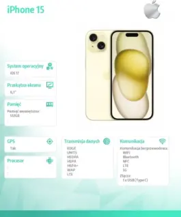 Apple iPhone 15 512GB - жълт - Image 4