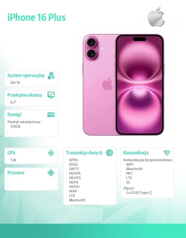 Apple iPhone 16 Plus 128GB - розов - Image 2