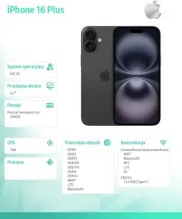 Alternative view от Apple iPhone 16 Plus 256GB - черен