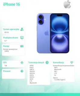 Alternative view от Apple iPhone 16 128GB - Ultramarine
