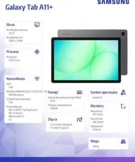 Alternative view от Samsung Таблет Galaxy Tab A11+ X230 10.9 inches 5G 8/256GB Wi-Fi сив