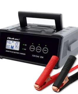 Qoltec зарядно 12V 24V 25A AGM GEL SLA battery LCD