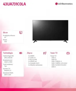 Alternative view от LG Electronics LED TV 43 inches 43UA731C0LA.AEEQ