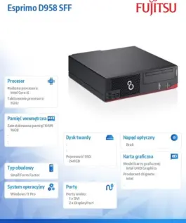 Fujitsu Post-lease Компютър Fujitsu Esprimo D958 SFF Core i5-8500
