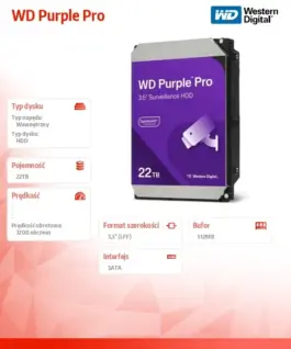 Alternative view от Western Digital HDD Disk лилав Pro 22TB 3,5 WD221PURP