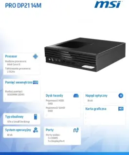 Alternative view от MSI Компютър PRO DP21 14M-243BEU nOS i5-14400/WiFi/BT/черен