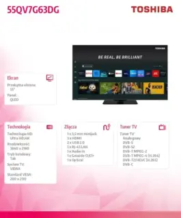 Toshiba TV QLED 55 inches 55QV7G63DG