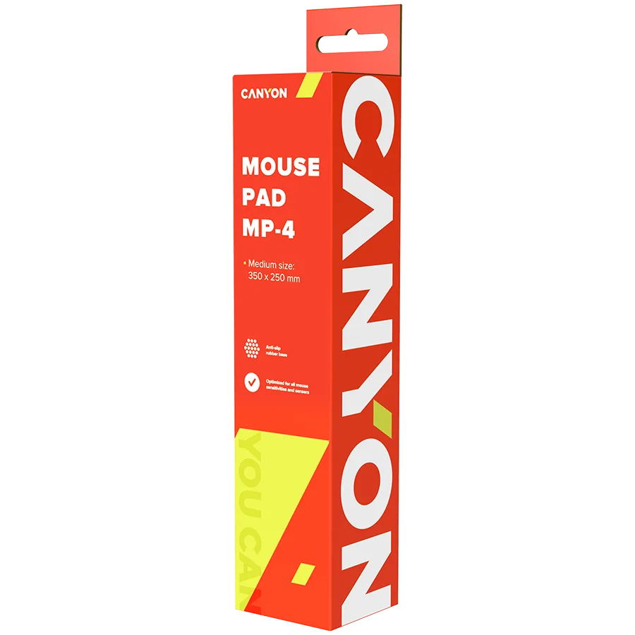 CANYON MP-4, Mouse pad,350X250X3MM,Multipandex,fully black with our logo (non gaming),blister cardboard - Image 3