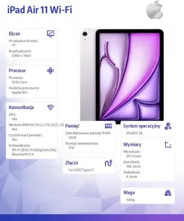 Alternative view от Apple iPad Air 11 inches WiFi 1TB лилав
