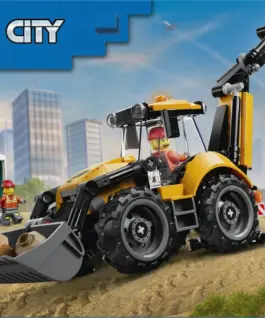 LEGO City 60480 жълт Backhoe Loader Blocks