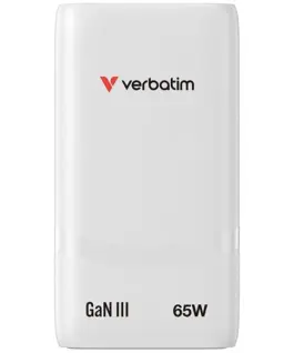 Verbatim Fold n Go зарядно GaN 65W 2xUSB-C PD 3.0 PPS