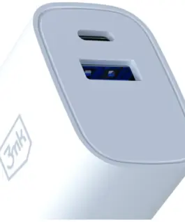 3MK зарядно 30W USB-A USB-C PD 3.0 QC 4+ бял