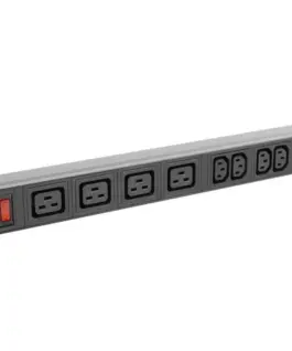 Alternative view от Lanberg Rack PDU 19 inch 1U 16A 2M 4X C19 6X IEC C13 C20 черен