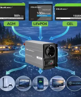Qoltec MSWave voltage конвертор 12V to 230V 300W 600W