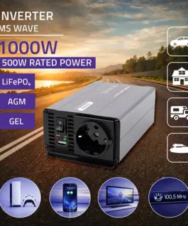 Alternative view от Qoltec MSWave voltage конвертор 12V to 230V 500W 1000W