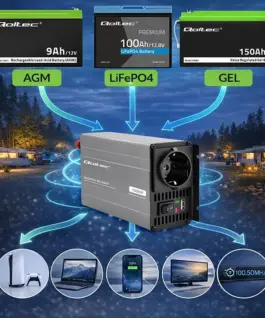 Qoltec MSWave voltage конвертор 12V to 230V 500W 1000W