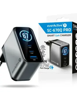 everActive зарядно GAN QC4+ 67W SC -670Q