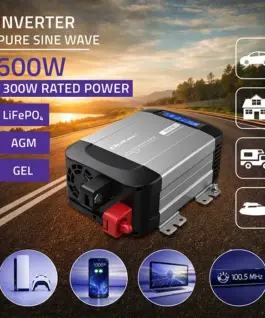 Alternative view от Qoltec Pure sine wave inverter 12V to 230V 300W 600W