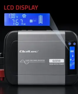 Qoltec Pure sine wave inverter 12V to 230V 300W 600W