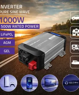 Alternative view от Qoltec Pure sine wave inverter 12V to 230V 500W 1000W