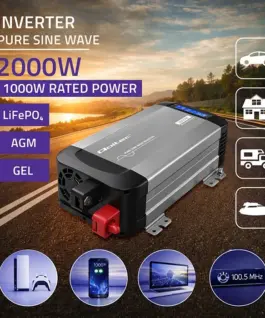 Alternative view от Qoltec Pure sine wave inverter 12V to 230V 1000W 2000W