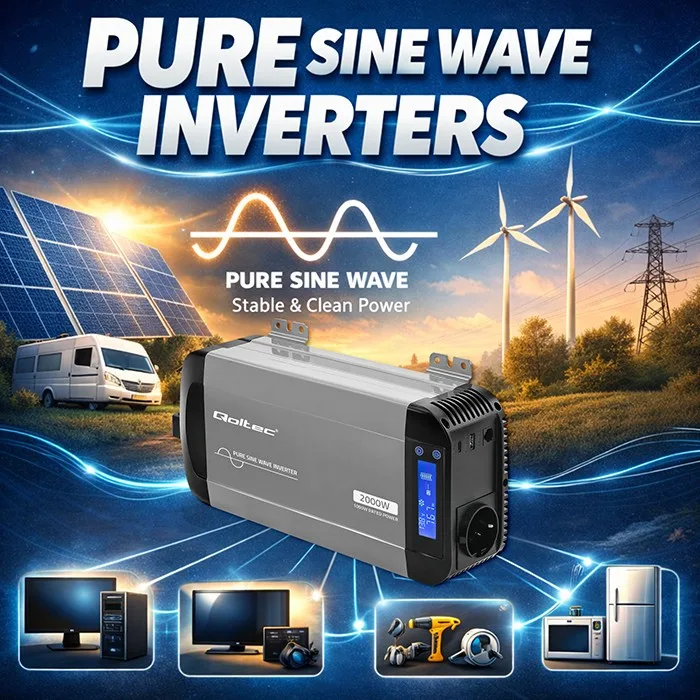 Qoltec Pure sine wave inverter 12V to 230V 1000W 2000W - Image 4