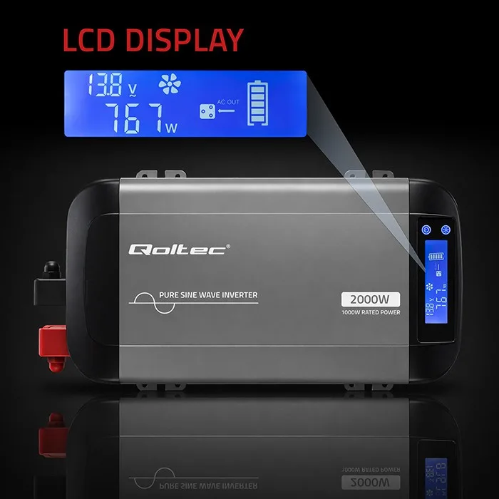 Qoltec Pure sine wave inverter 12V to 230V 1000W 2000W - Image 5