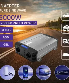 Qoltec Pure Sine Wave Inverter 12V to 230V 2500A 5000W