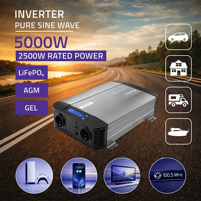 Qoltec Pure Sine Wave Inverter 12V to 230V 2500A 5000W - Image 2