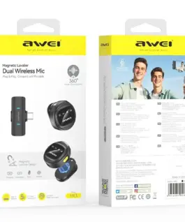 Alternative view от AWEI Lavalier microphone MK3 Duo черен