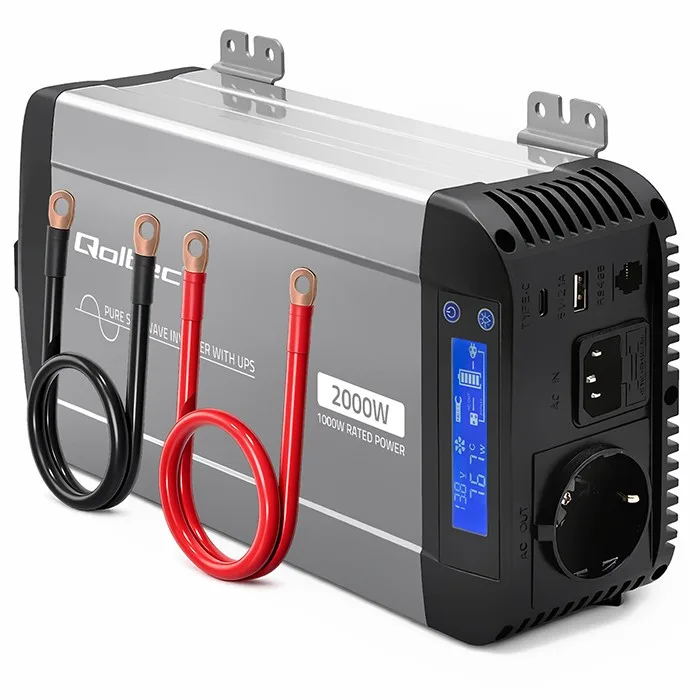 Qoltec Pure Sine Wave inverter 12V to 230V 1000W 2000W