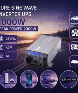Alternative view от Qoltec Pure Sine Wave inverter 12V to 230V 1000W 2000W